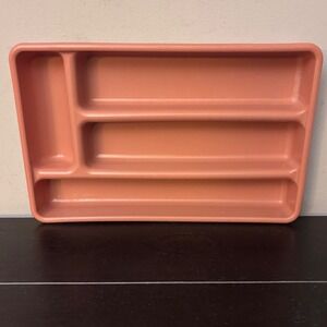 VTG Rubbermaid Dusty Pink Silverware Drawer Organizer Tray 5 Compartment 12x8